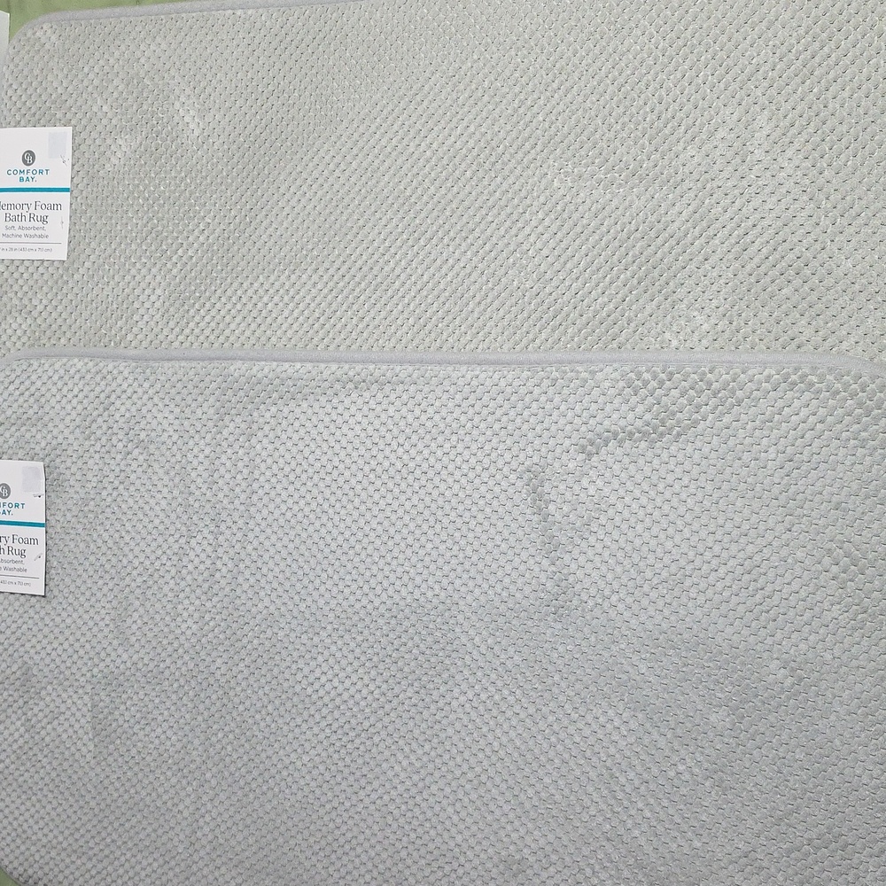 Comfort Bay Light Gray Memory Foam Bath Rug Set
